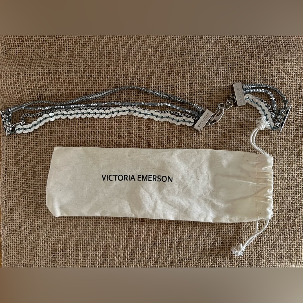 Victoria Emerson Silver and Black Wrap Bracelet